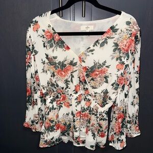 Floral Wrap Top